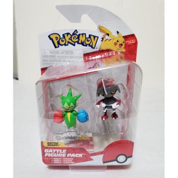 Pokemon Battle Figure Roselia & Pawniard 3-Inch Mini Figure 2-Pack - Picture 1 of 7